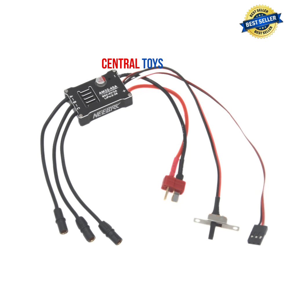 NEEBRC ESC brushless waterproof CNC aluminium body AM32 45A T plug for MN78 MN98 MN99S MN128 MN168