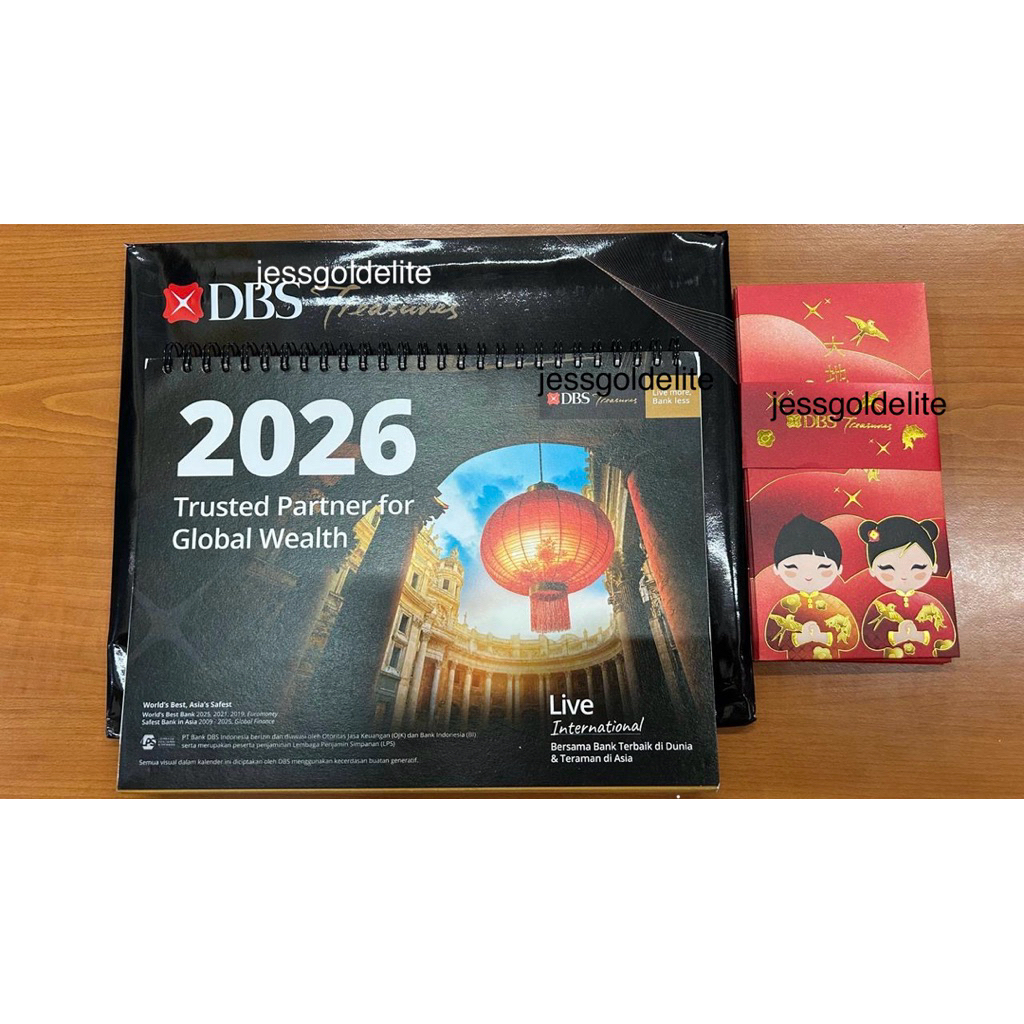 DBS Treasures 2026 1 SET angpao kalender 8pc angpao calender kalender meja kalender duduk kalender b
