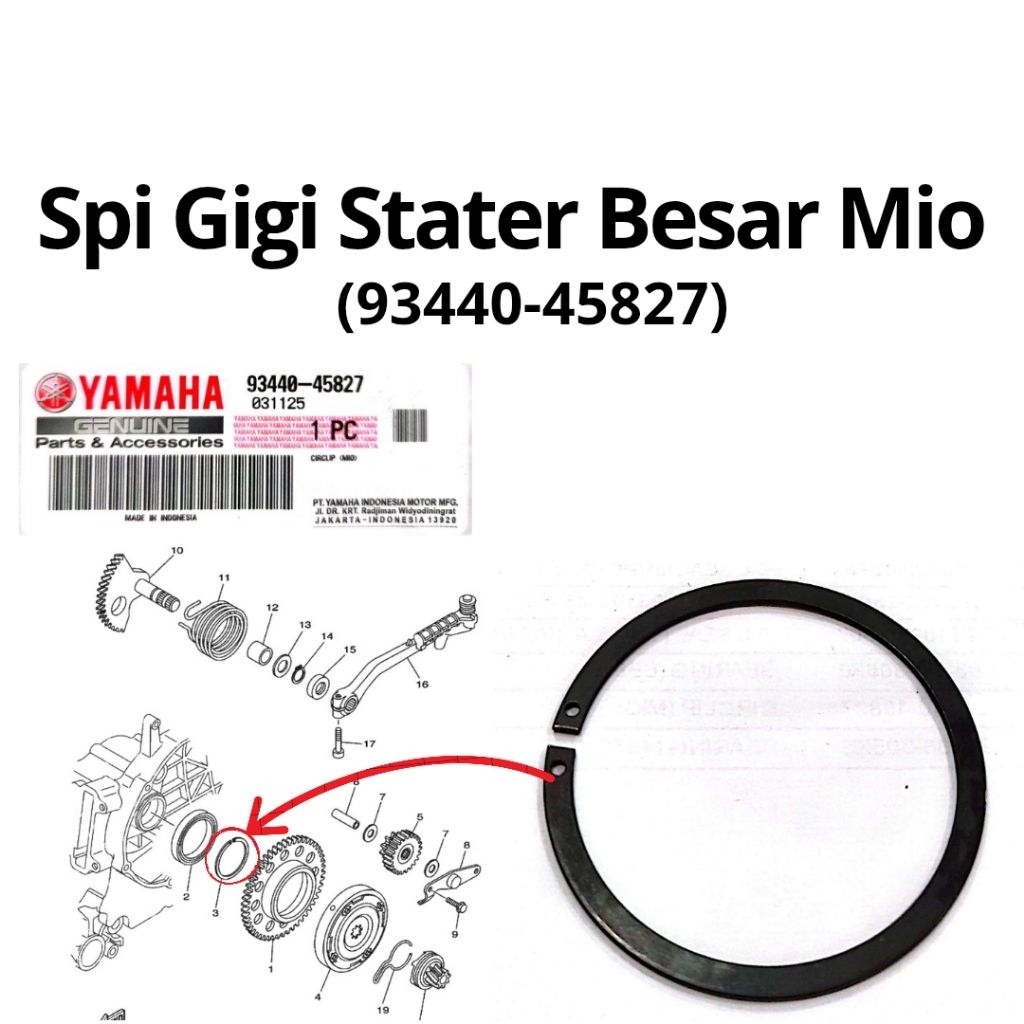 [YGP] 93440-45827 Circlip Klip Spi Gigi Stater Besar Mio, Mio Sporty