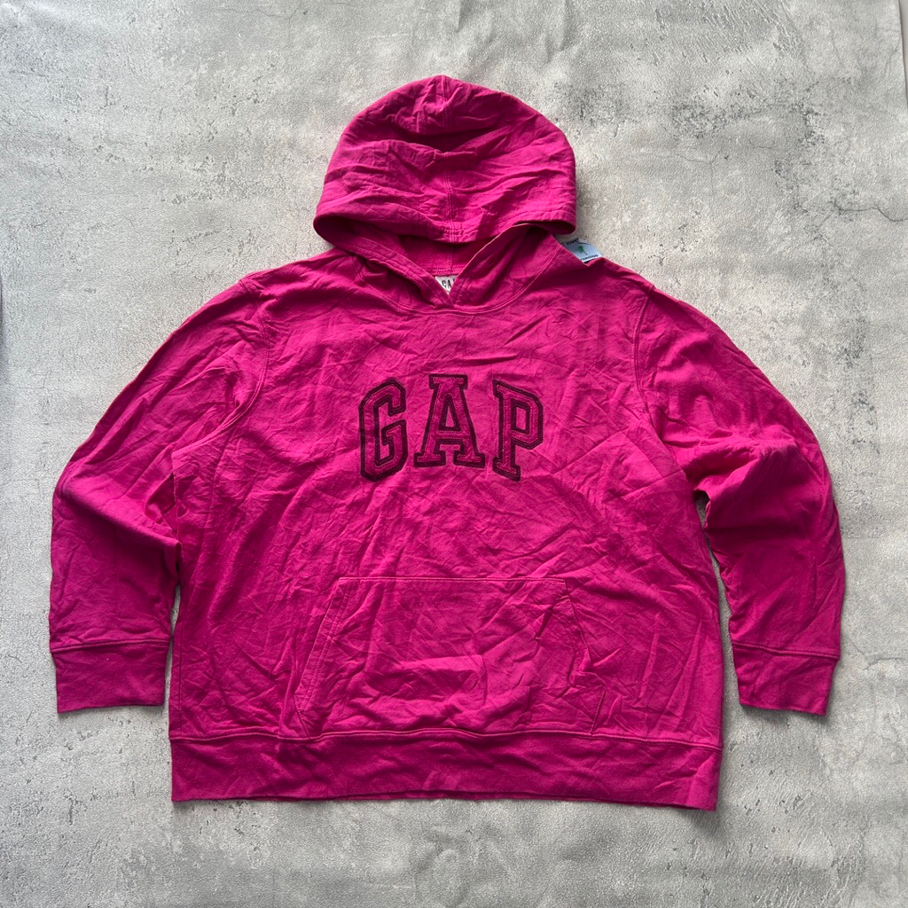 Gap hoodie in pink colour that features the brand's classic logo
