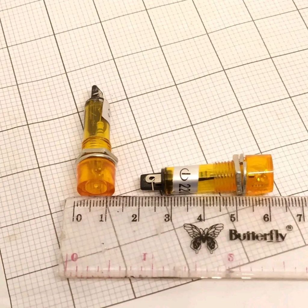 Pilot lamp plastik / 220vac  pilot lamp kuning lampu pilot lampu pilot kuning