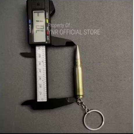 gantungan kunci peluru premium - tembaga baja
