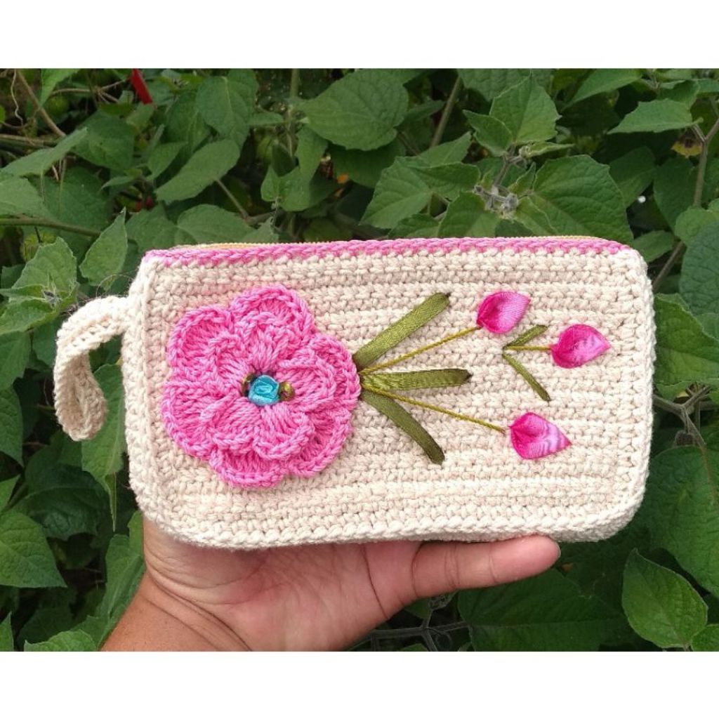 DOMPET RAJUT 2 RUANG MUAT HP