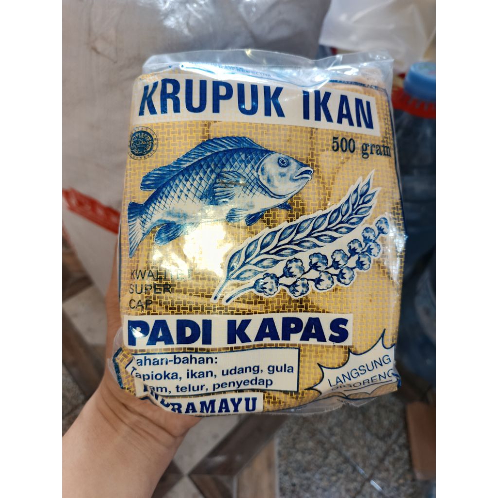 Kerupuk Ikan Kakap Spesial PADI KAPAS Ukuran Kecil Khas Indramayu Kemasan 500 Gram