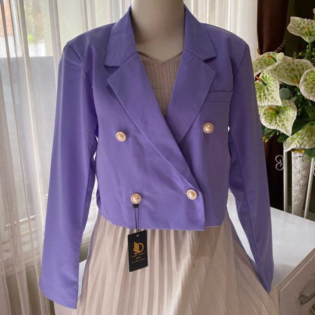 DND Blazer Crop Wanita / Blazer Crop Korean Style / Blazer Crop Kancing 4