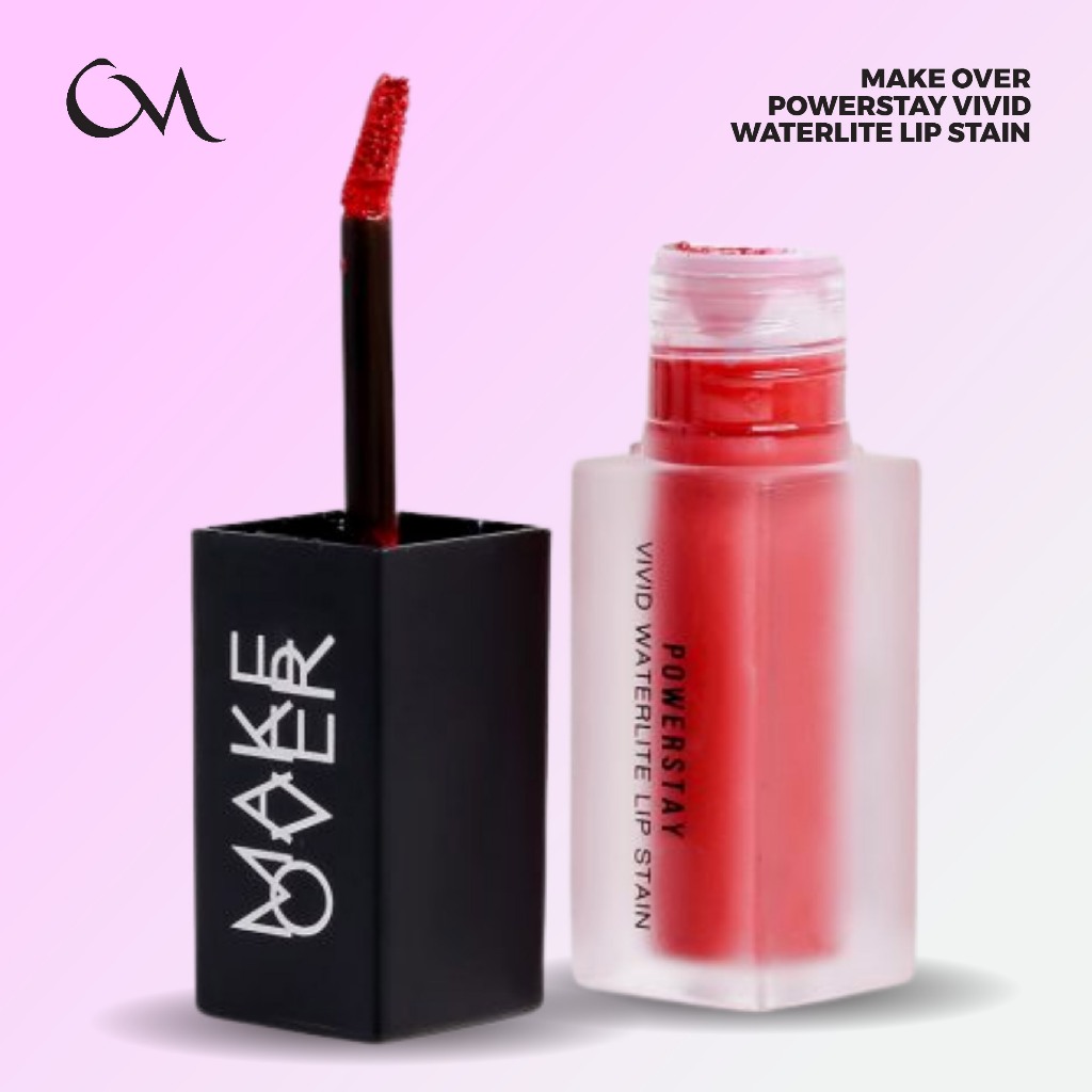 Make Over Powerstay Vivid Waterlite Lip Stain - Transferproof Warna Intens Natural Glossy Finish
