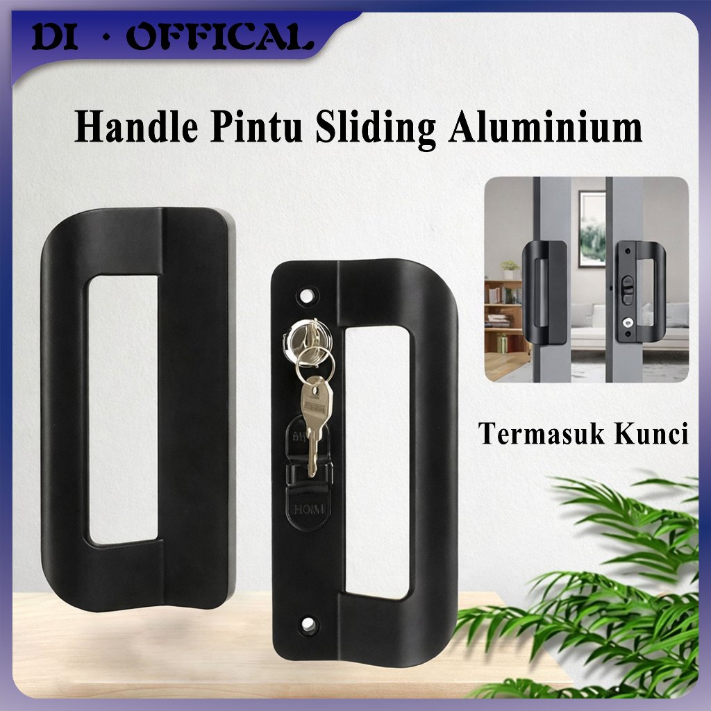 Aluminium Handle Pintu Sliding Termasuk Kunci Pintu Dan Gembok Gagang Pintu Geser Tarikan Pintu Tari