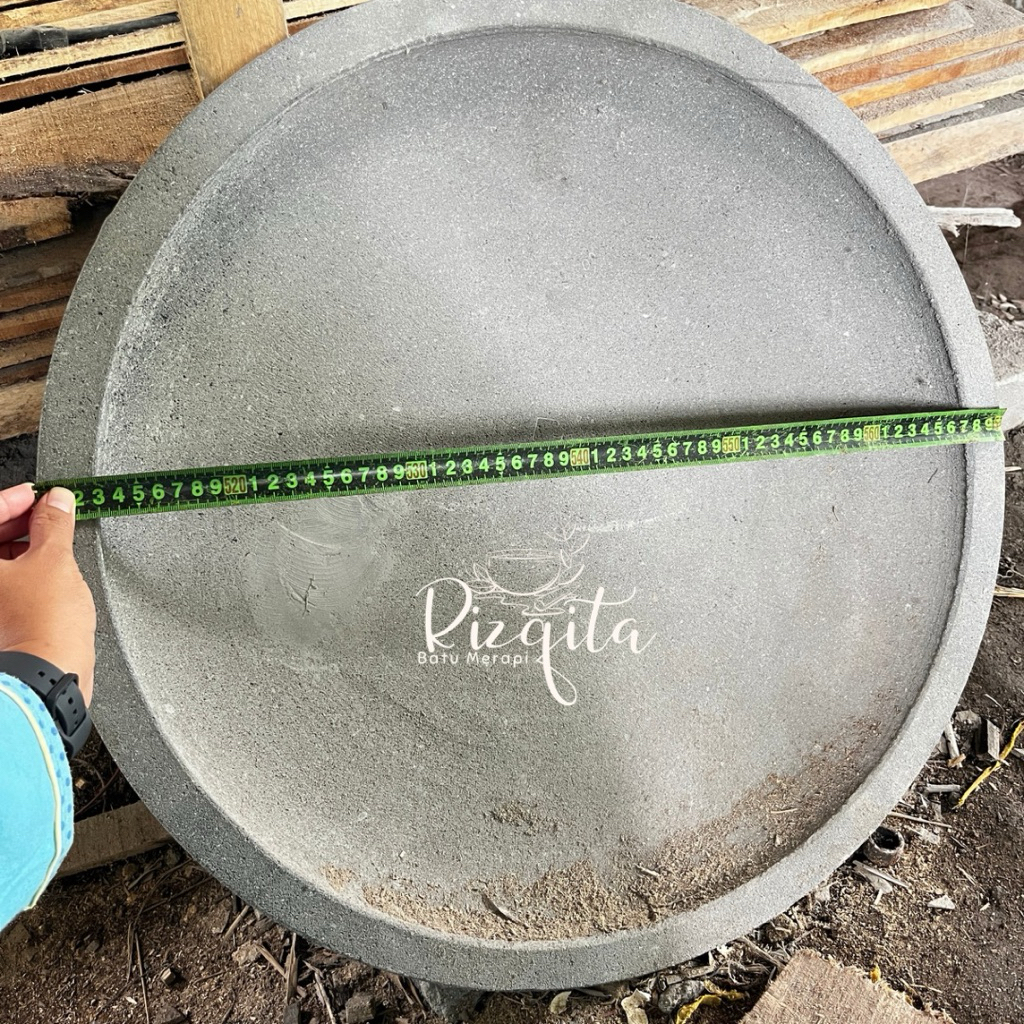 Cobek Batu Alam Merapi Super Jumbo 60cm FREE Ulekan + Packing Kayu | Cobek Usaha Catering