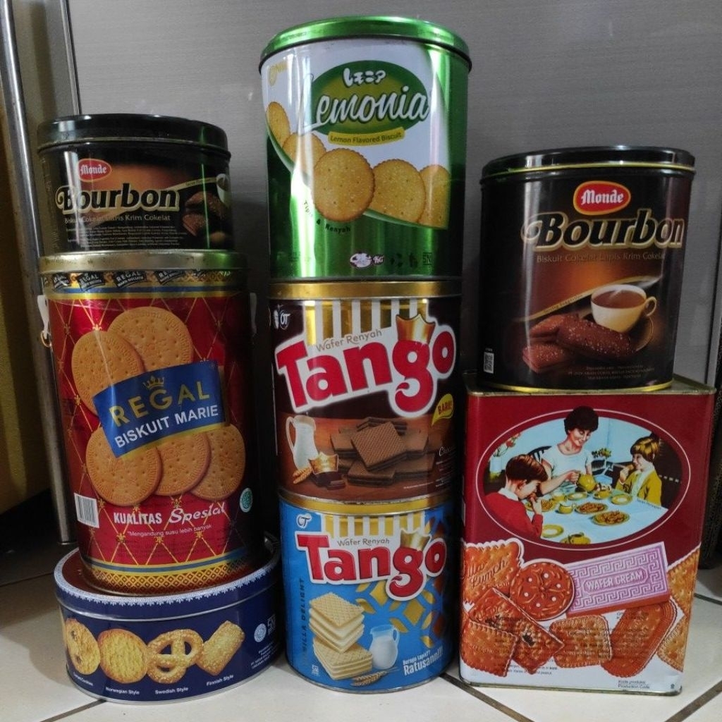 Kaleng Bekas Biskuit Tango Khong Guan Marie Regal Monde Nissin