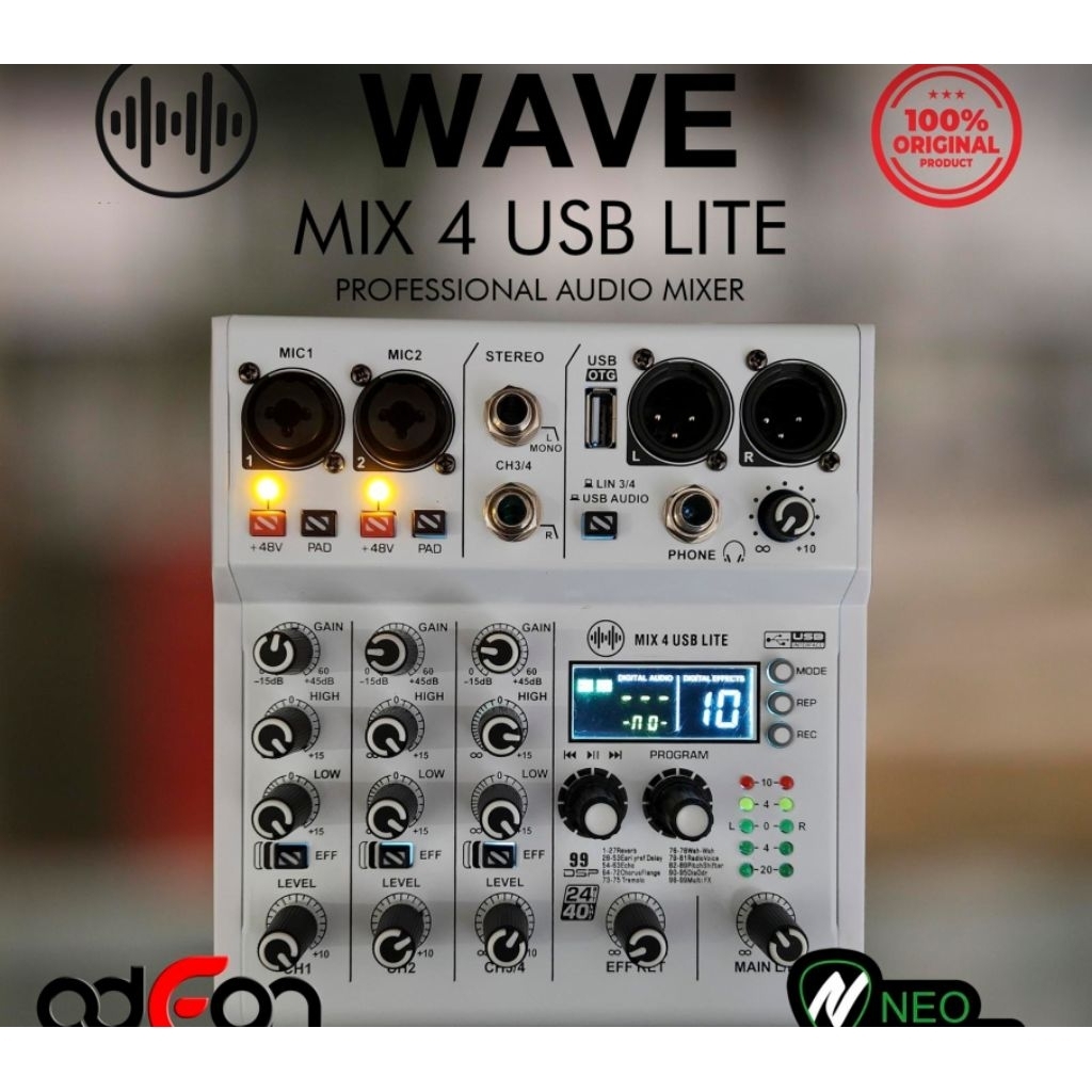 WAVE MIX4 MIX 4 USB Lite Professional Audio Mixer