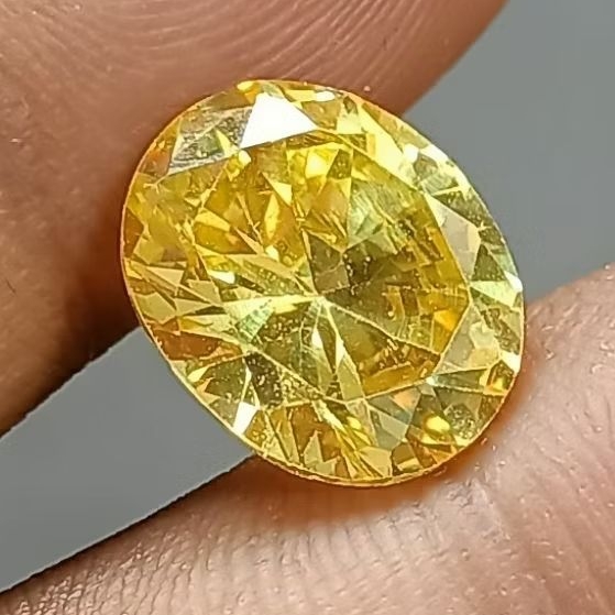 Batu Permata Diamond Lem0n Citrine , 12 x 10 mm