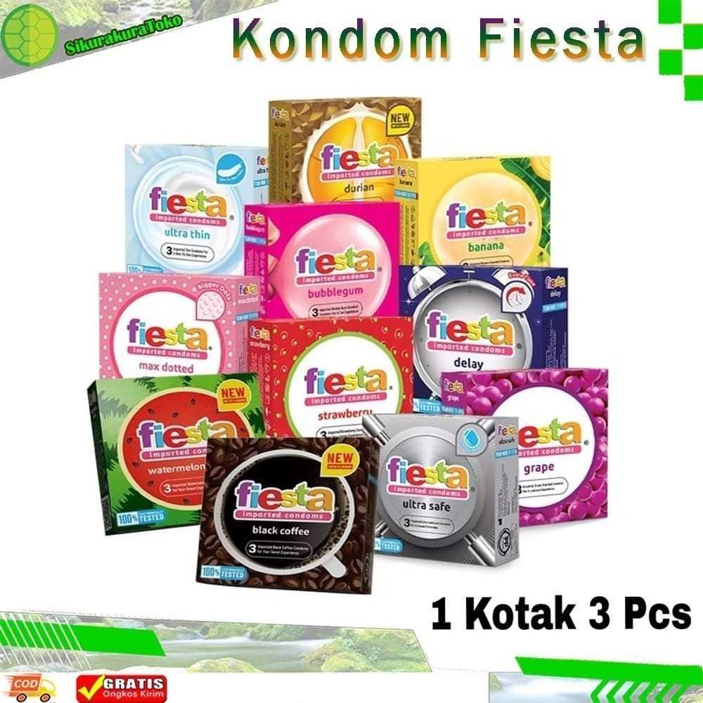 KONDOM FIESTA DURIAN-KUNING-KONDOM-FIESTA-ISI 3-BATAM