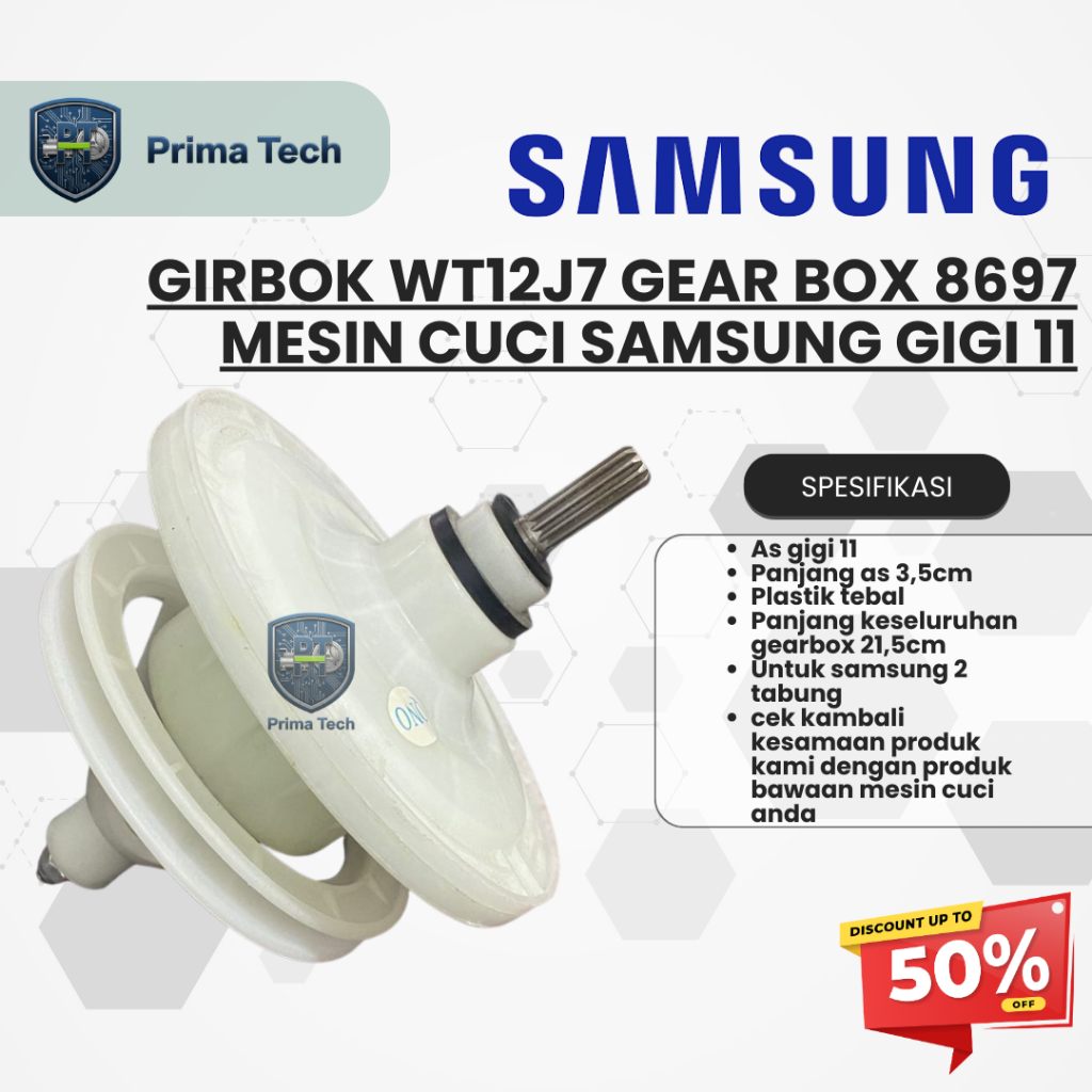GIRBOK WT12J7 GEAR BOX 8697 MESIN CUCI SAMSUNG GIGI 11