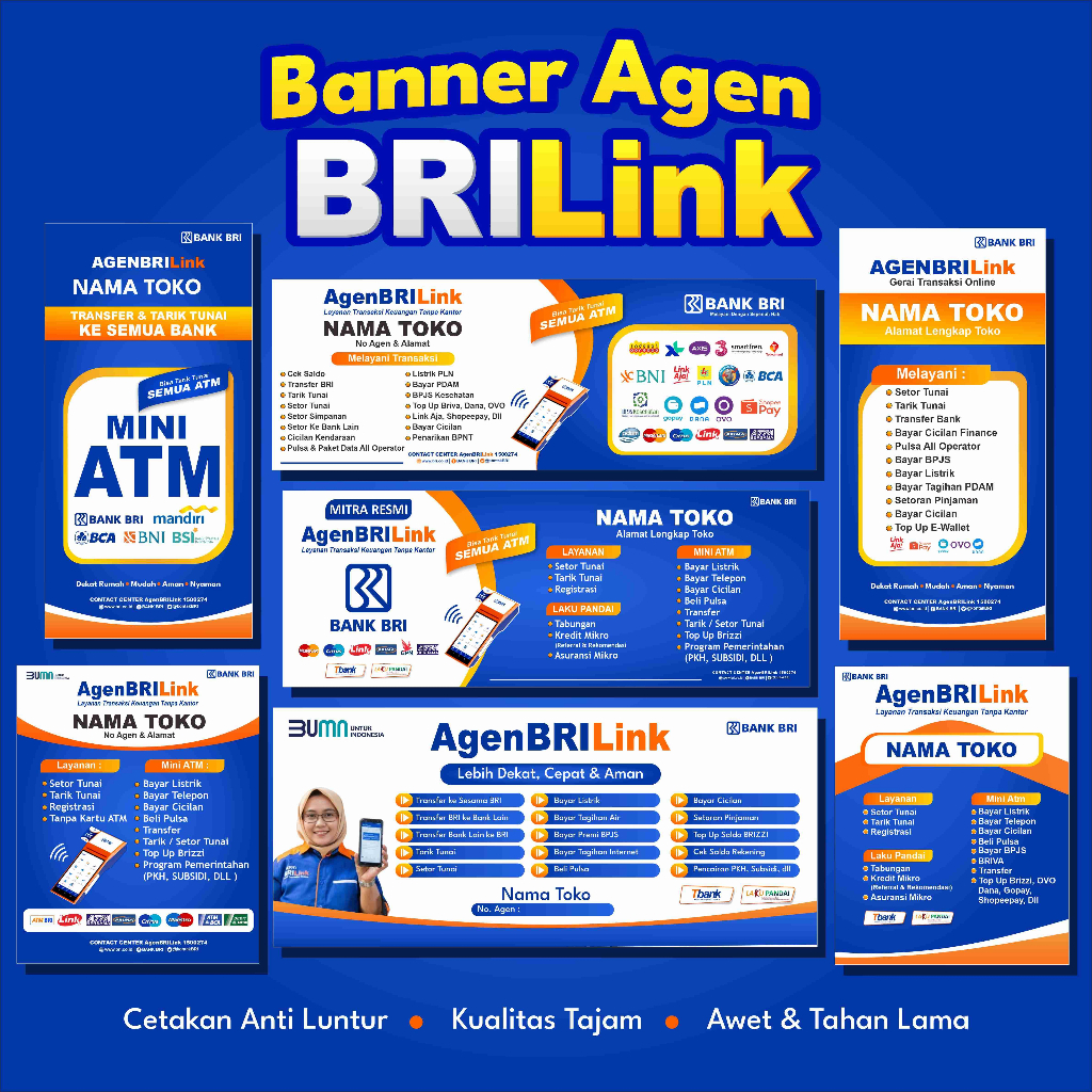 (New Design) Spanduk Banner Baner Agen Brilink Spanduk Banner Renda Agen Brilink