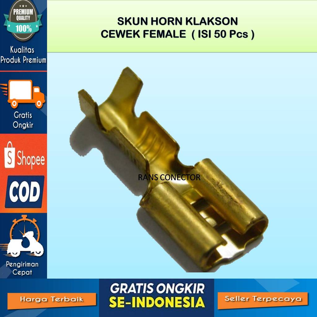 ISI 50 PCS SKUN KLAKSON HORN MOTOR MOBIL - ISI 50 PCS COVER SKUN TERMINAL KLAKSON HORN MOTOR MOBIL