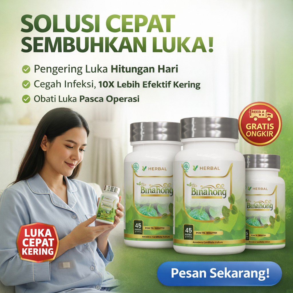 Kapsul Binahong Asli – Obat Herbal Luka Operasi, Luka Jahitan, Luka Diabetes & Pemulihan Tubuh