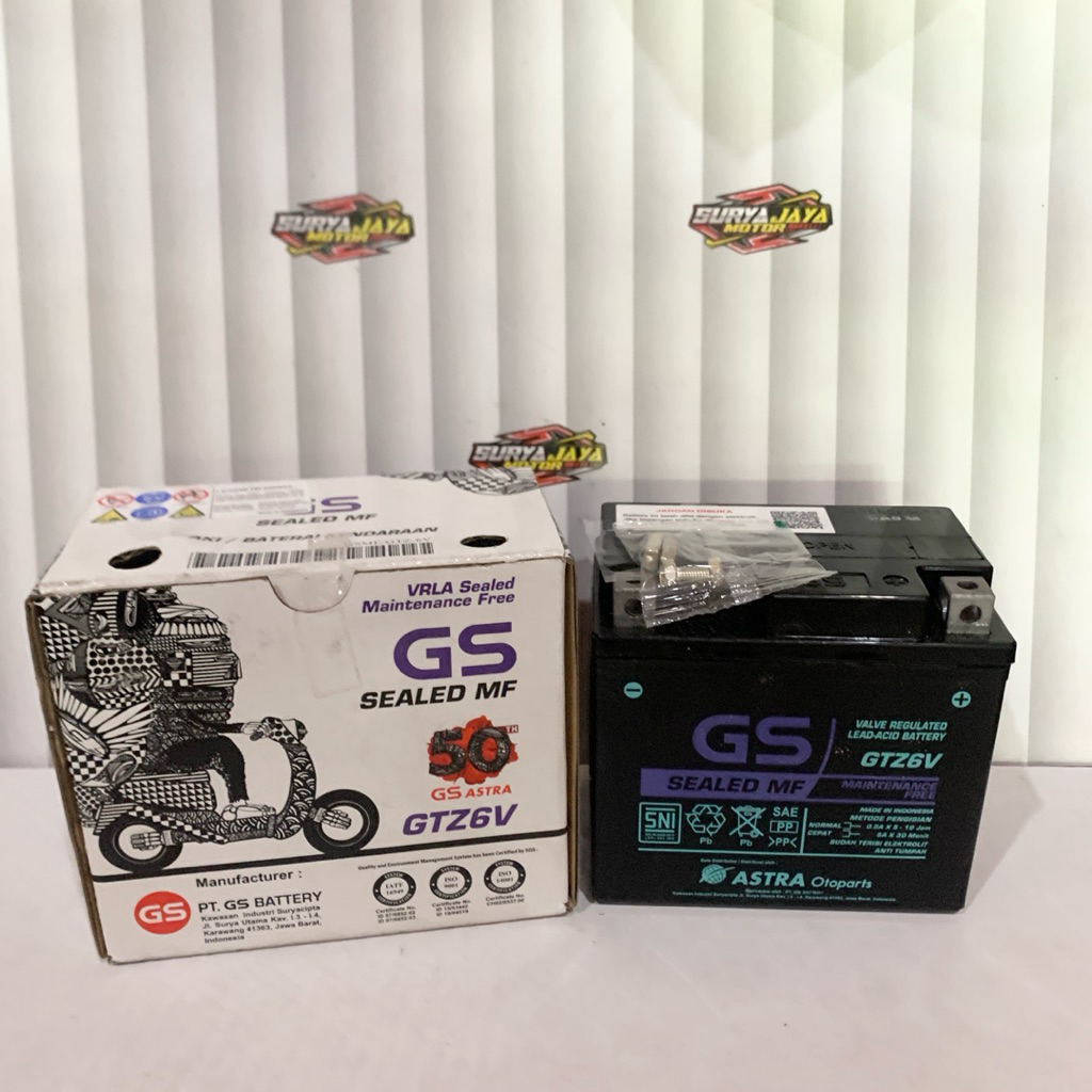 Aki Motor GS ASTRA GTZ6V 12V 5Ah/10Hr GSMF-GTZ-6V