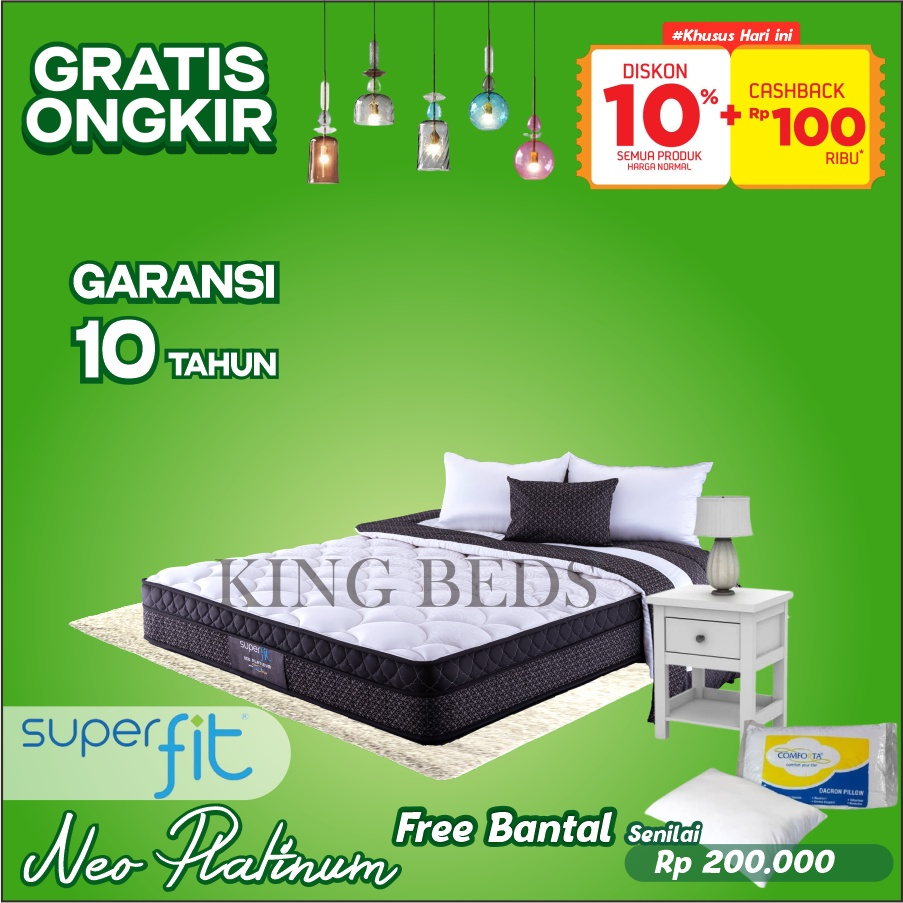 Comforta Spring Bed Superfit NEO Platinum KASUR ONLY 160 180 200 120 x 200 (Tidak termasuk divan dan