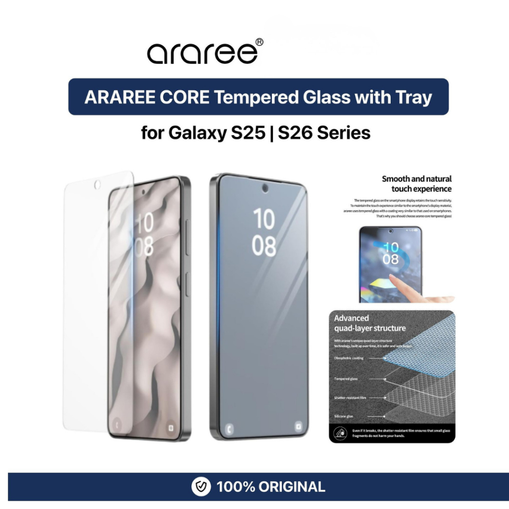 ARAREE Samsung Galaxy S26 S25 Ultra Plus ARAREE CORE Glass Tempered Glass Protector Protective Casin