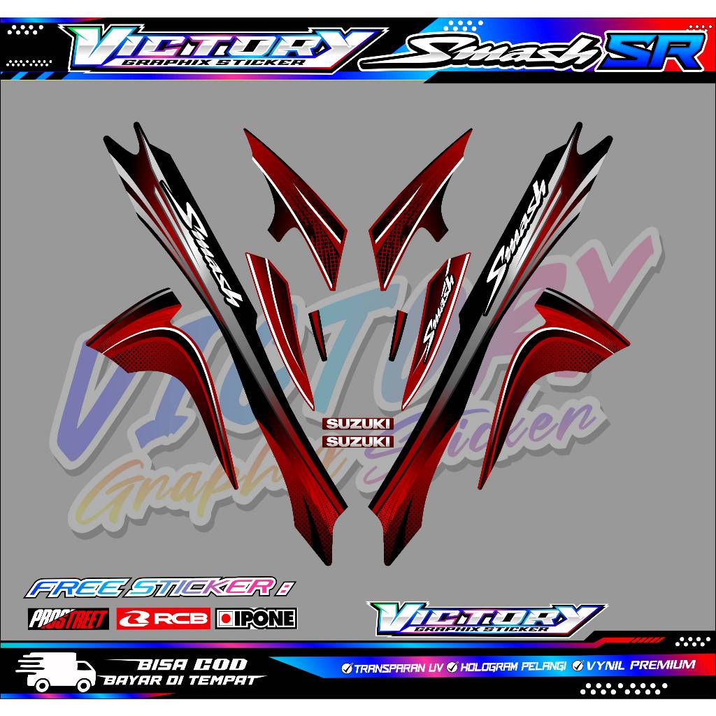 STRIPING VARIASI SUZUKI SMASH SR/ STIKER LIST MOTOR SUZUKI SMASH SR