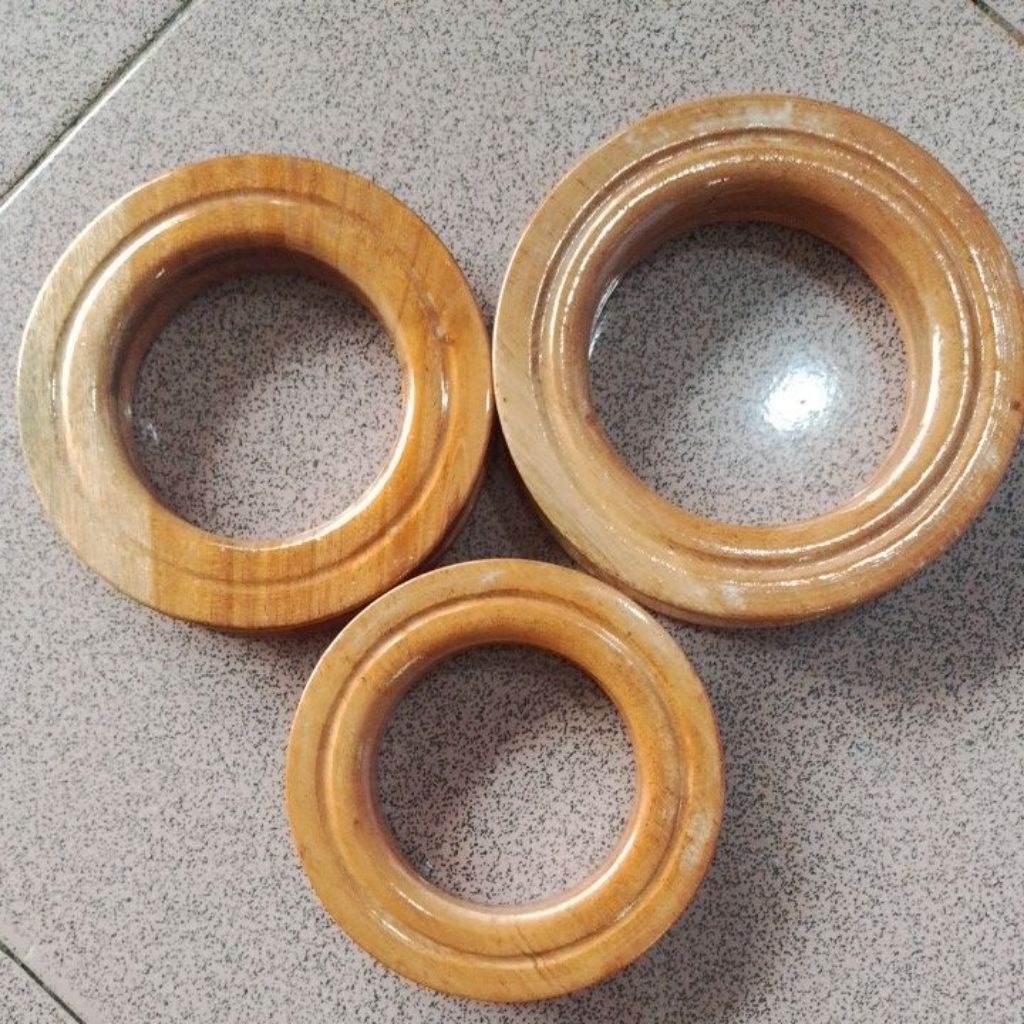 Gulungan Senar Kayu jati & mahoni ukuran Besar 12cm,13 cm,14 cm