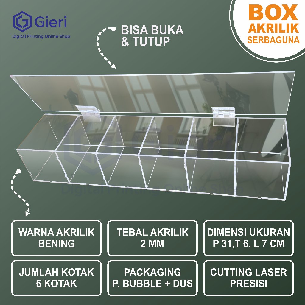 GIERI - BOX AKRILIK SERBAGUNA / KOTAK PAJANGAN / KOTAK PAJANGAN ACCSESSORIES, JAM TANGAN DLL.