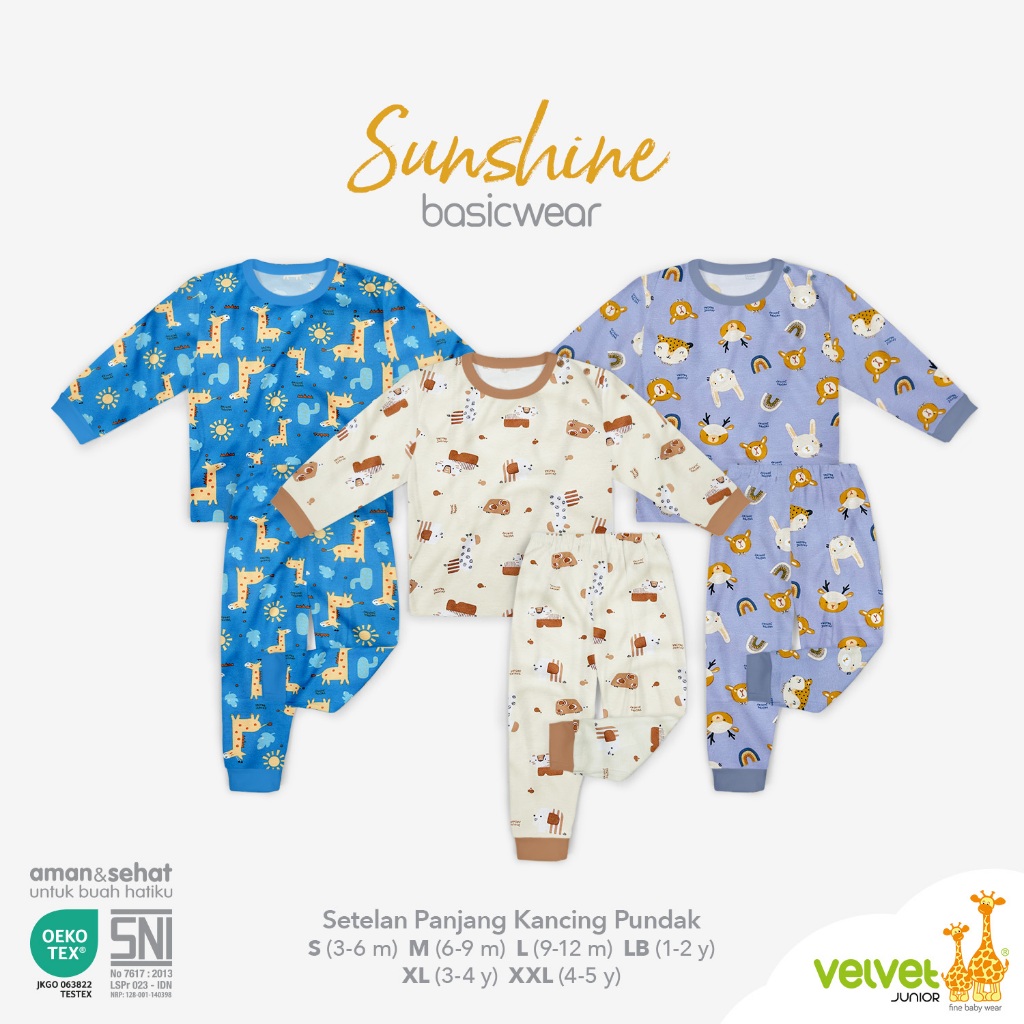 Velvet Junior SUNSHINE Setelan panjang BIG SIZE /Setelan Piyama anak