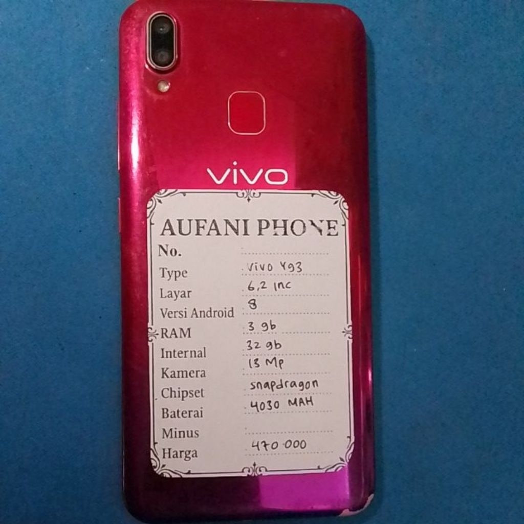 Vivo y93 ram 3/32 no minus