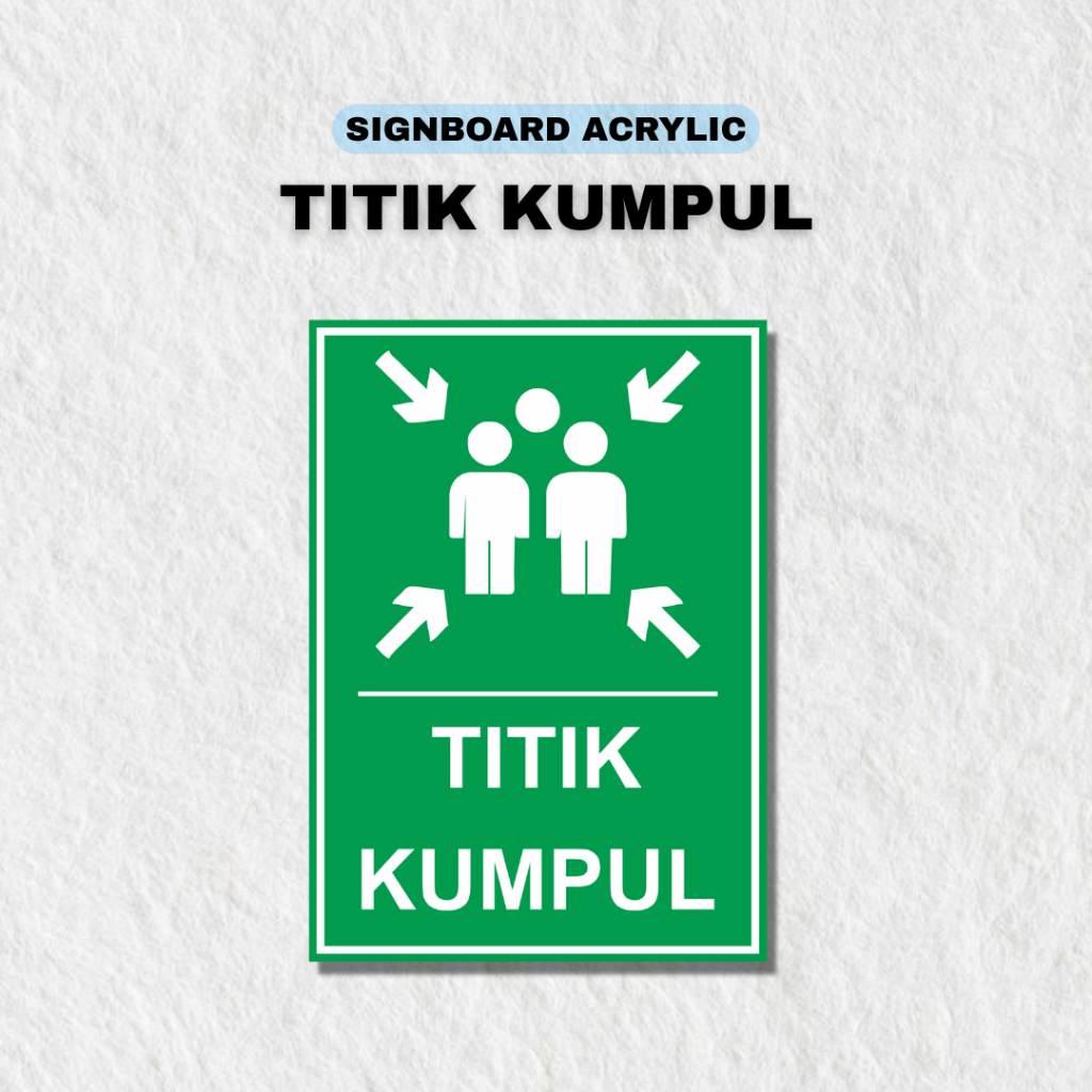 Titik Kumpul Akrilik / Papan Tanda Titik Kumpul Parkir Akrilik / Signboard Titik Kumpul Acrylic UV P