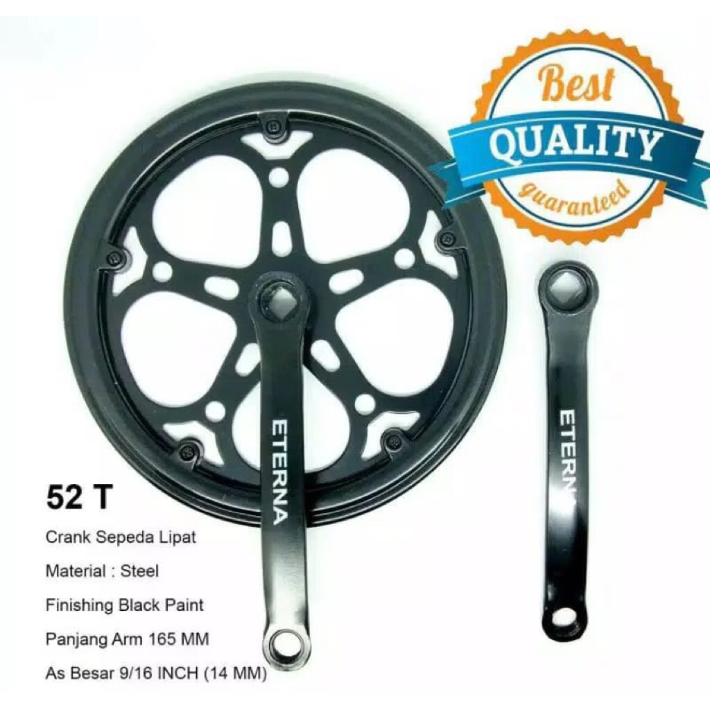 crank single pendek / crank sepeda lipat arm 165mm original ETERNA