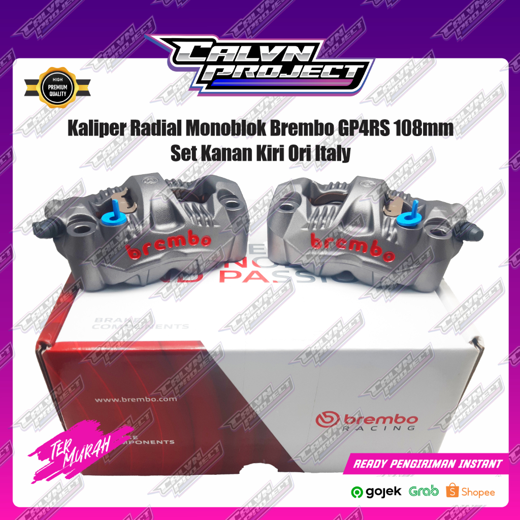 Kaliper Radial Monoblok Brembo GP4RS 108mm Set Kanan Kiri Ori Italy