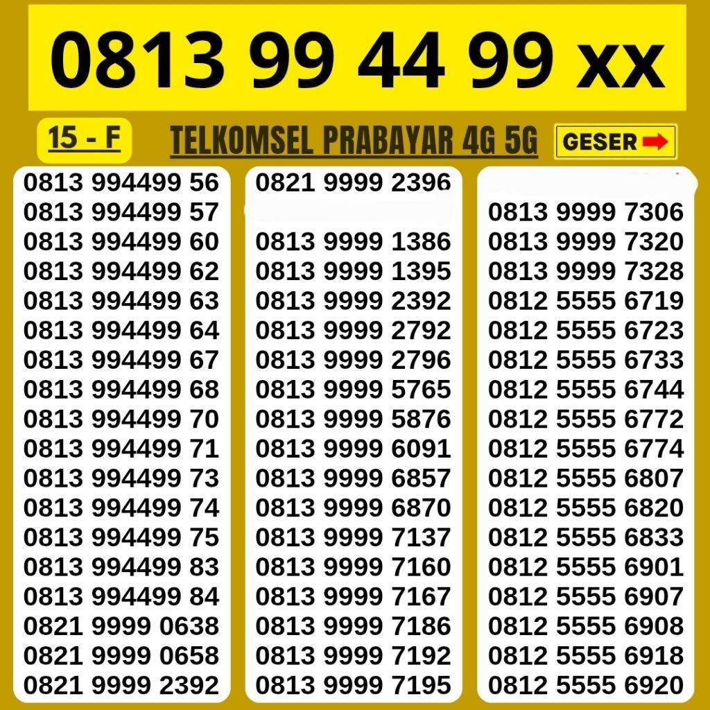 KOLEKSI Nomor Cantik Simpati Telkomsel Support 4G 5G Nocan Simpati Kartu Perdana Simpati Cantik Kwar