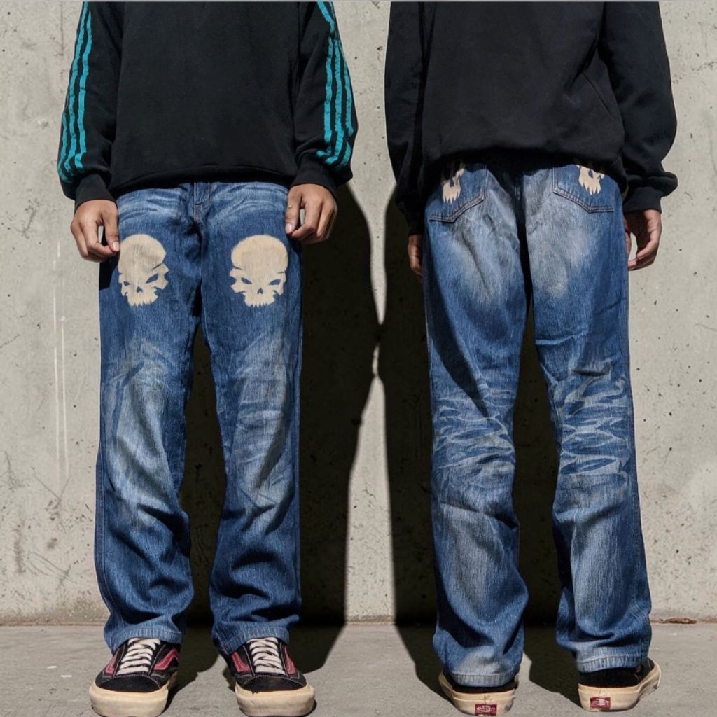 Size 27 Celana Panjang Longpants Jeans Crane Gentil Blue Washed Fading Regular fit  #CJ122A