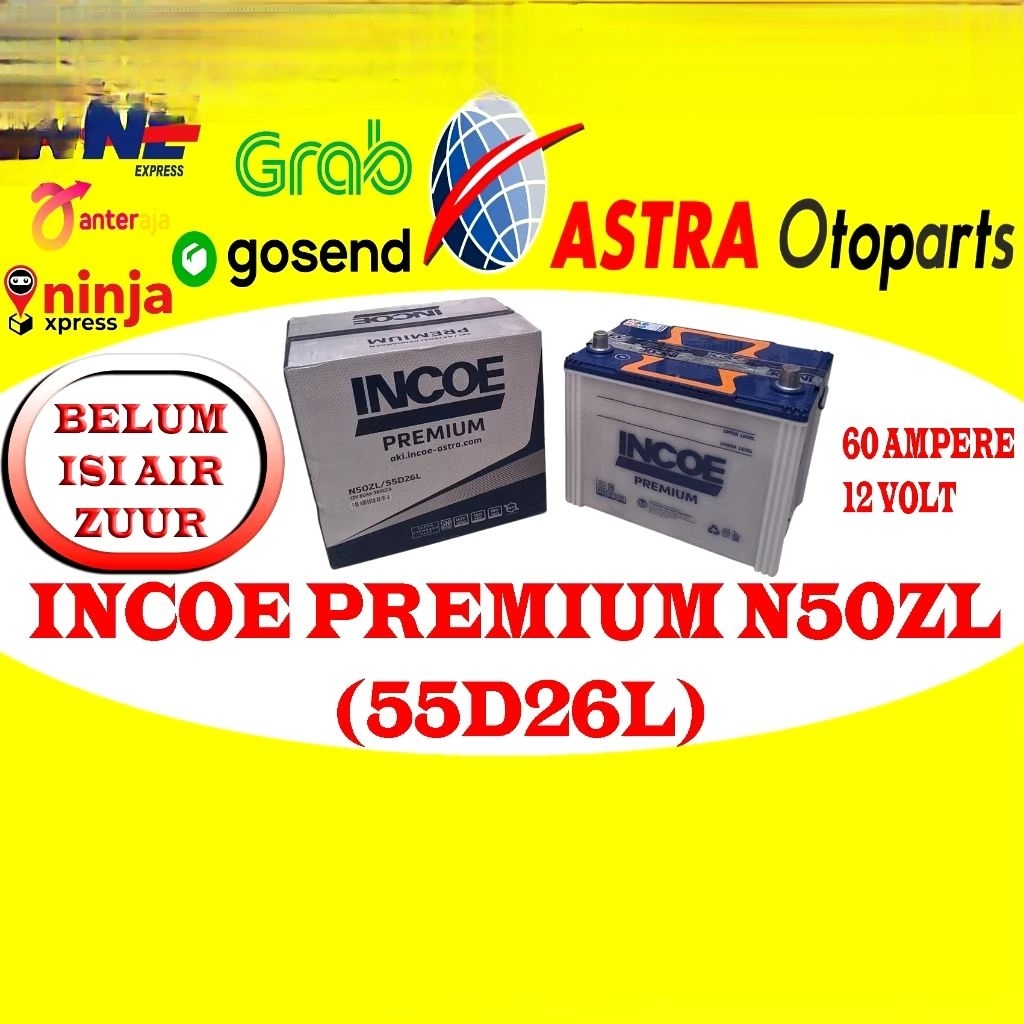 Rumahleha Accu Aki Mobil Incoe Premium Astra N50Zl/55D26L