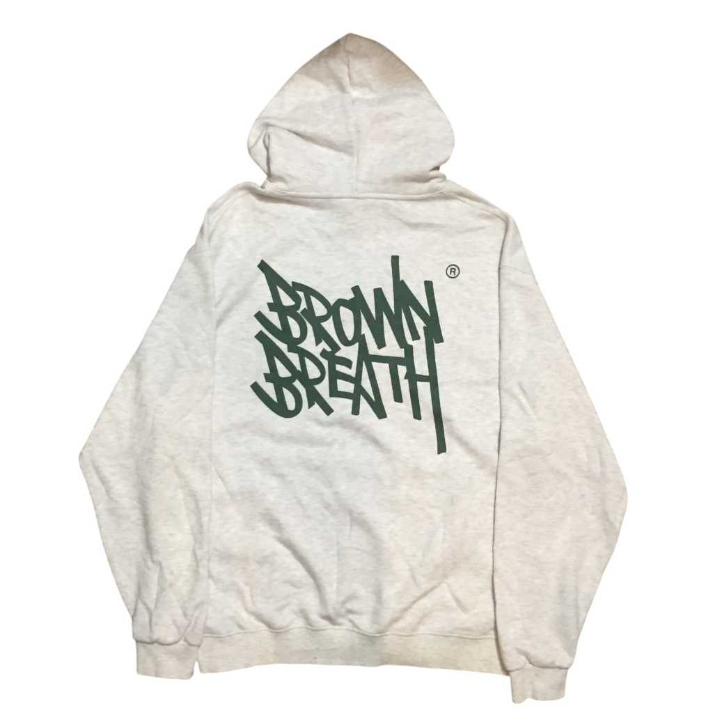 Brown Breath Hoodie Grey