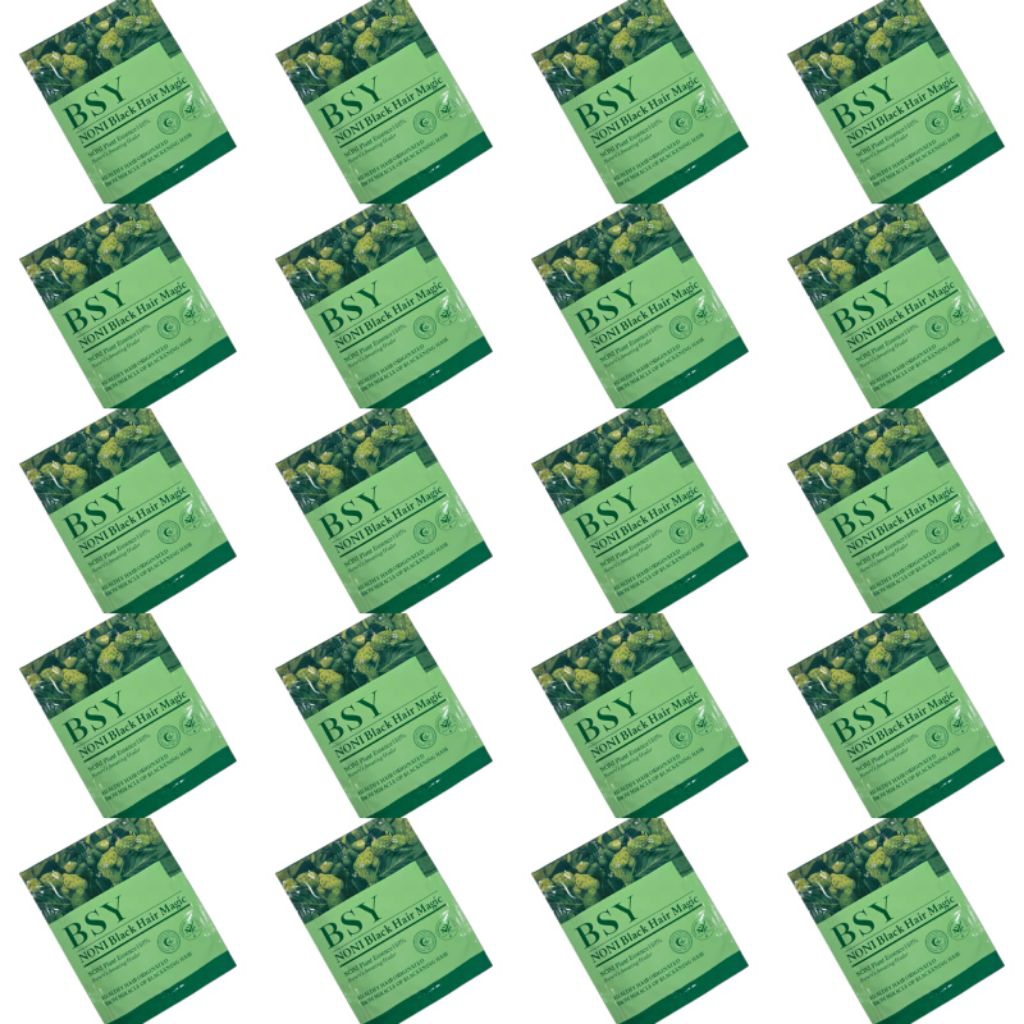 [ 20 SACHET/BOX ] BSY NONI Shampo Penghitam Rambut Alami Organik 20ml - BSY NONI Black Hair Magic As