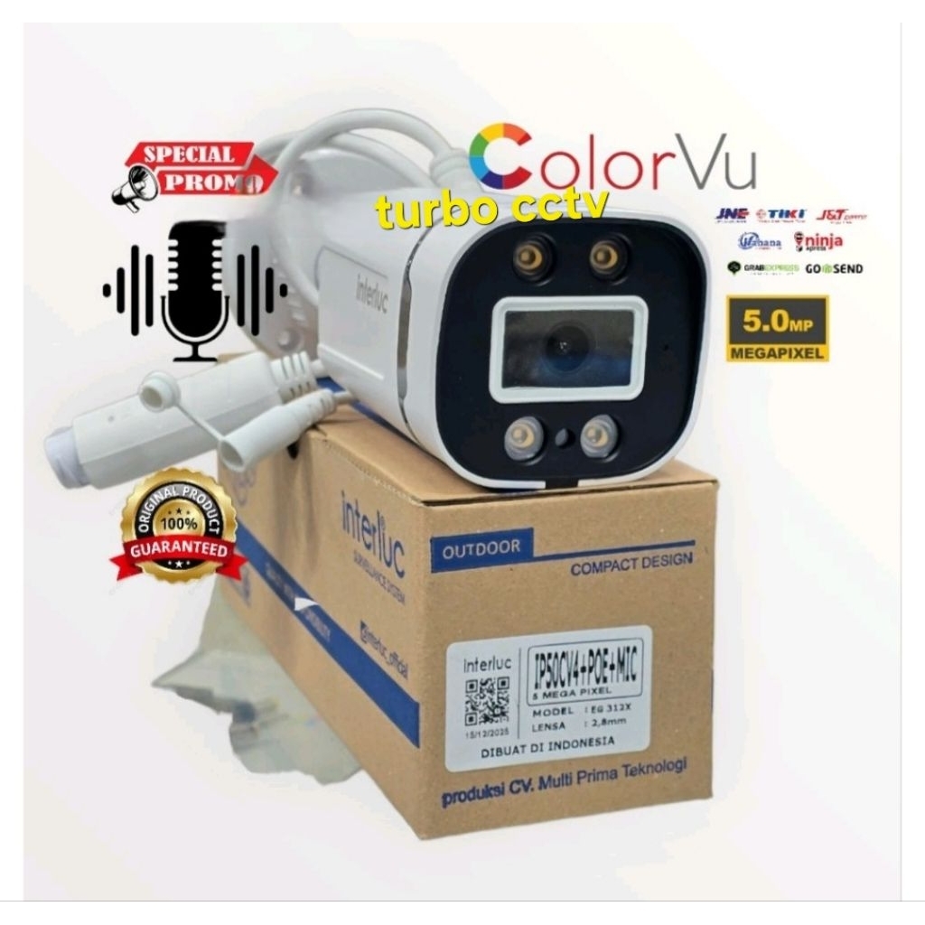 Ipcam Outdoor Colorvu 5MP Interluc Audio Colorvu - Cctv Ipcam Interluc 5MP Colorvu - Cctv