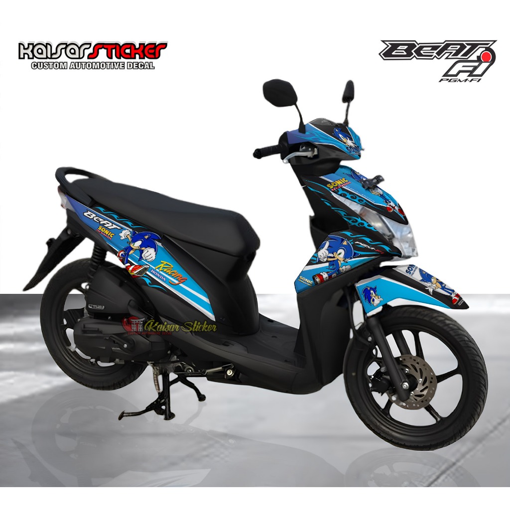 Sticker Striping Motor Stiker Decal Beat Fi Biru Sonic Full Body