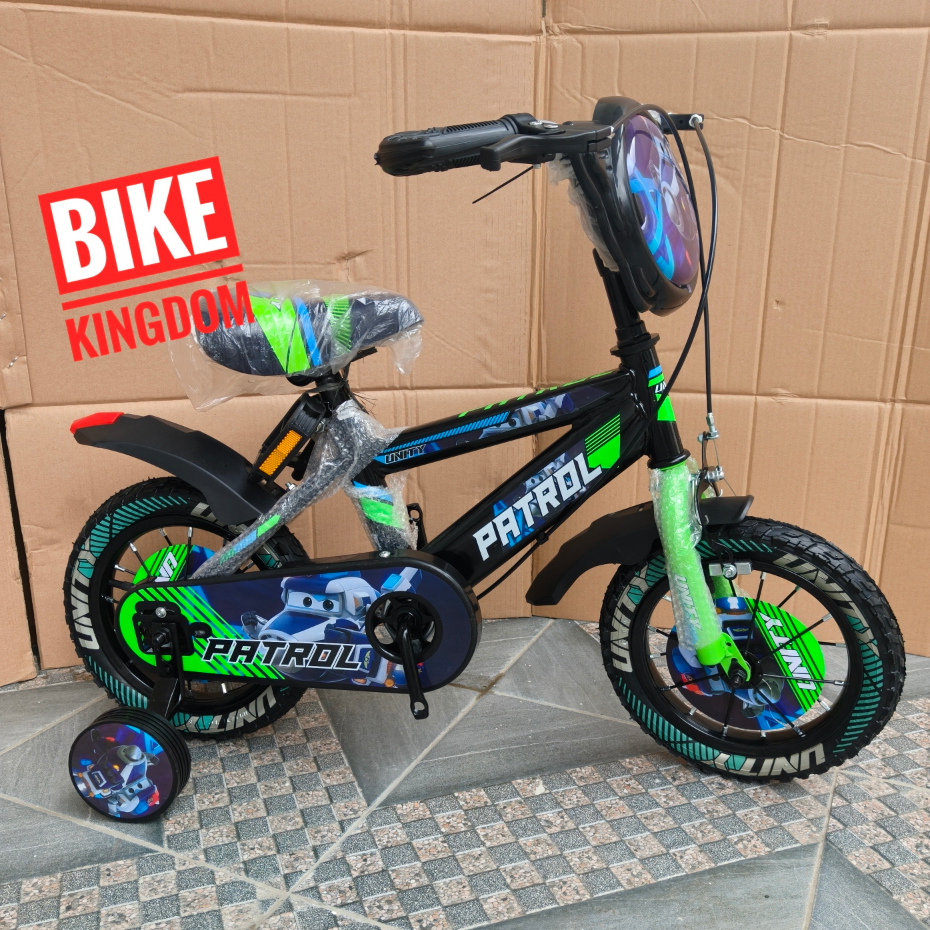 Sepeda bmx anak Unity new patrol 12inch ban pompa 2,40 tebeng music dan lampu