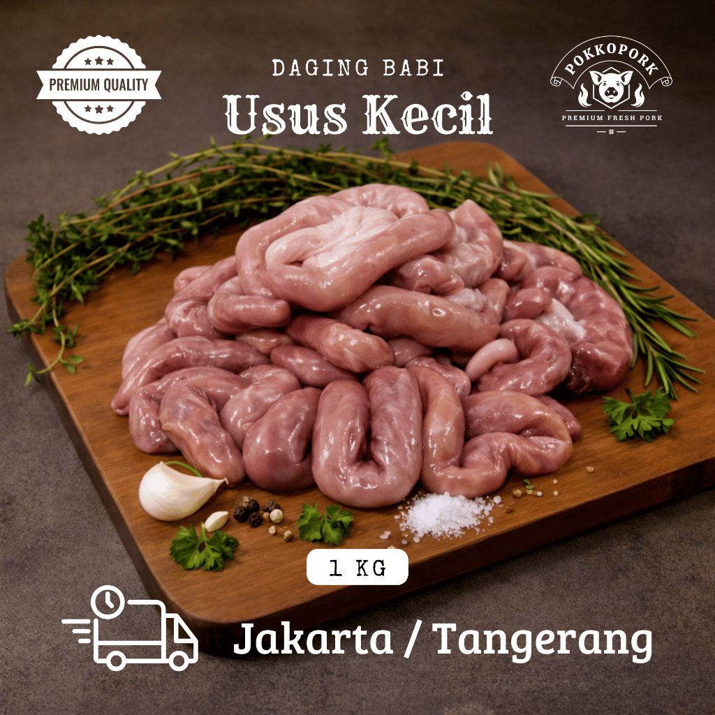 Daging Usus Babi Kecil Vacuum Frozen Fresh Premium 1 kg Rica Goreng Sate Sup Kecap | Pokkopork