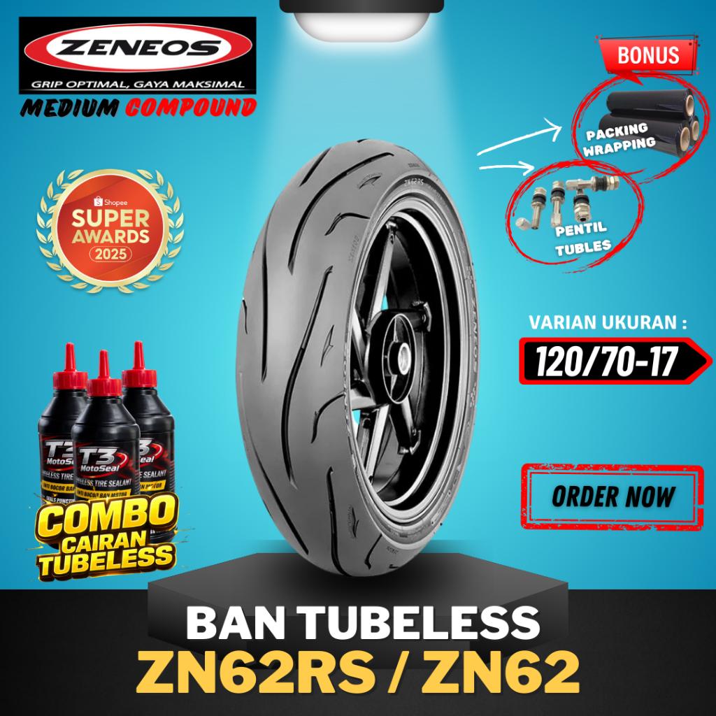 .[READY COD] BAN ZENEOS ZN62RS / ZN62 RING 17 120/70-17 / BAN TUBELESS ZENEOS RING 17 /  BAN MOTOR B