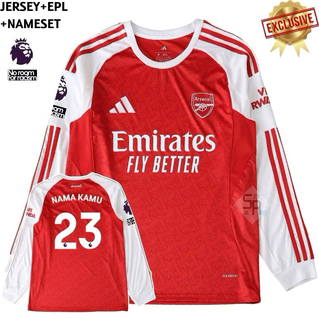 Jersey Arsenal Home Longsleeve 2025 2026 Grade Original - Jersey Arsenal Lengan Panjang High Quality