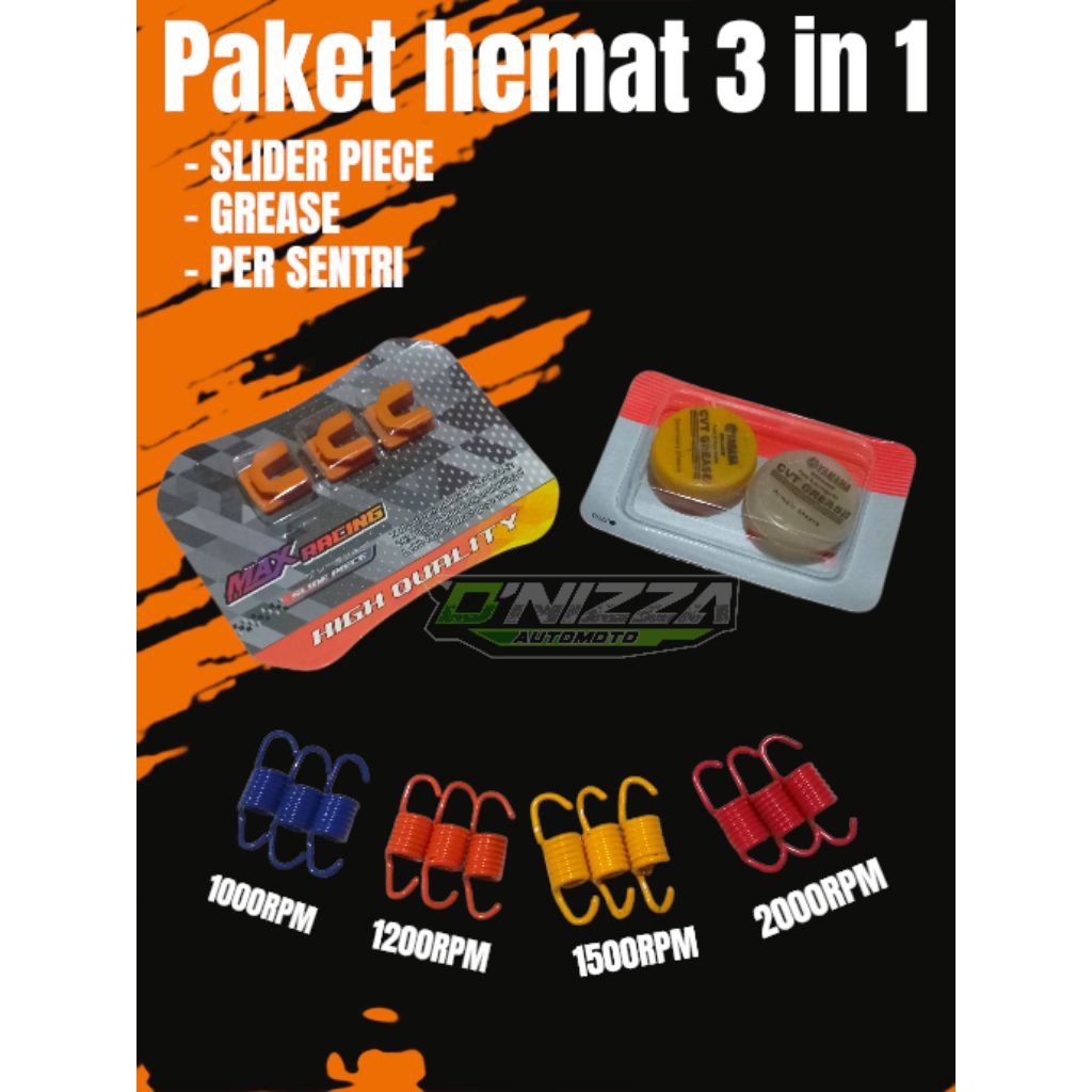 Paket Hemat (3in1) Slider Piece Grease Gemuk CVT Per Sentri Mio Karbu Nouvo Mio J Xeon X-Ride Nmax L