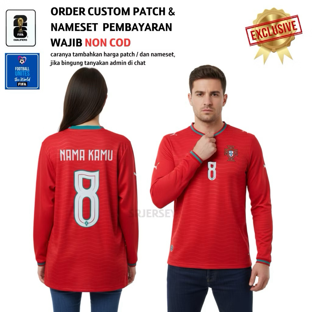 Jersey Portugal Home Longsleeve World Cup 2026 2027 Grade Original - Jersey Portugal Piala Dunia Len