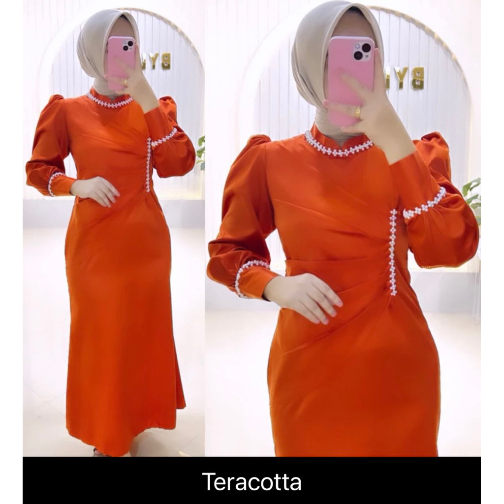 Shanum Dress Mayung Duyung - Model Lengan Puffy Balon Elegan untuk Kondangan