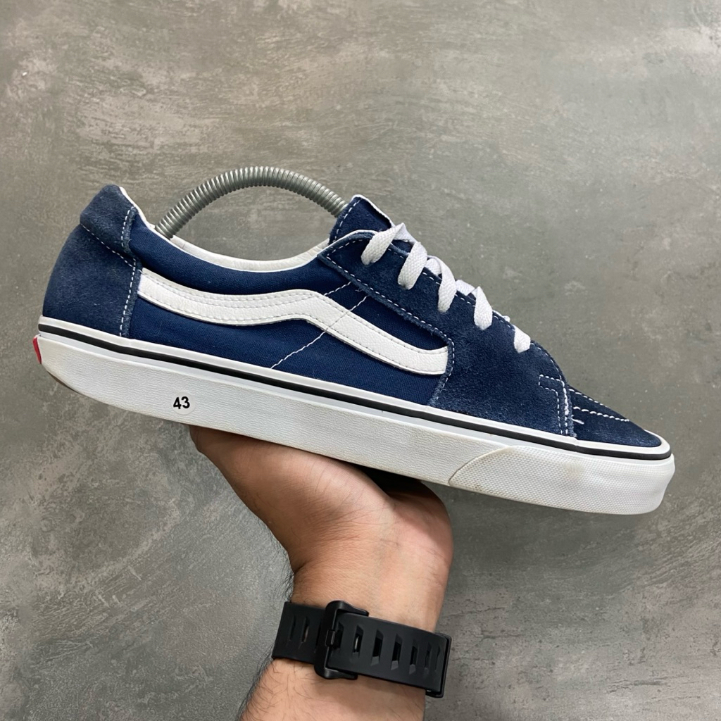 [Size 43] Rare Vans Sk8-Low Classic Dress Blue Navy White Second Original. Harga Baru nya 2.6 Juta R