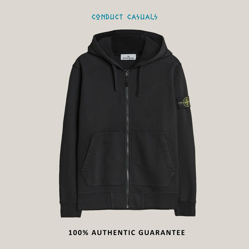Zip Hoodie Stone Island Black Original