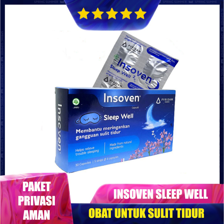 INSOVEN Strip Isi 6 Kapsul Membantu Kualitas Tidur Herbal Apocynum Venetum Follium | Obat Membantu K