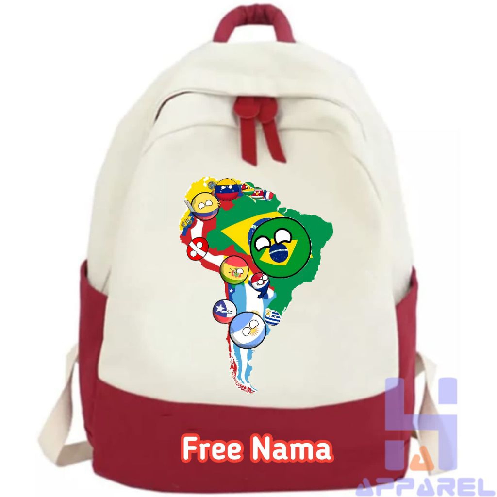 TAS RANSEL ANAK COUNTRY BALL MAPS HUMAN COUNTRY FREE NAMA