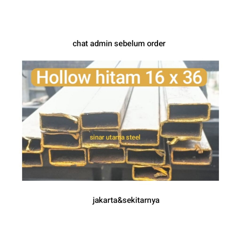Besi Hollow Hitam 16 x 36 / Besi Hollo hitam 1,6 x 3,6 / BESI HOLLOW 16 X 36 / BESI HOLLOW 1,6 X 3,6